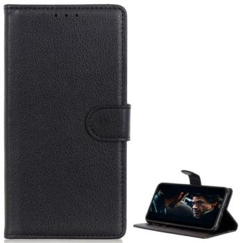 Tok álló, bőr hatású (FLIP, oldalra nyíló, asztali tartó, prémium) FEKETE Honor 20 Pro kép