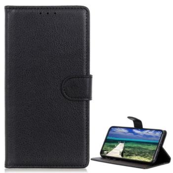 Tok álló, bőr hatású (FLIP, oldalra nyíló, asztali tartó, prémium) FEKETE Motorola Moto G34 5G (XT-2363) kép