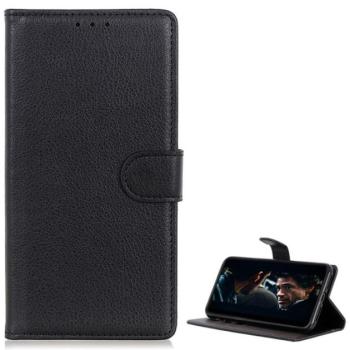 Tok álló, bőr hatású (FLIP, oldalra nyíló, asztali tartó, prémium) FEKETE Xiaomi Redmi Note 9S, Redmi Note 9 Pro kép