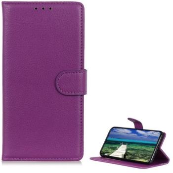 Tok álló, bőr hatású (FLIP, oldalra nyíló, asztali tartó, prémium) LILA Motorola Moto G04 kép