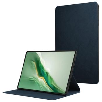 Tok álló, bőr hatású (FLIP, oldalra nyíló, asztali tartó, prémium) SÖTÉTKÉK Honor MagicPad 2 kép