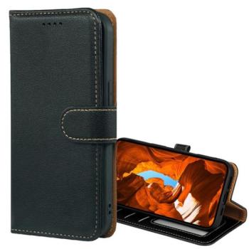 Tok álló, bőr hatású (FLIP, oldalra nyíló, asztali tartó, RFID, mágneses csat, prémium) FEKETE T Phone 3 5G kép