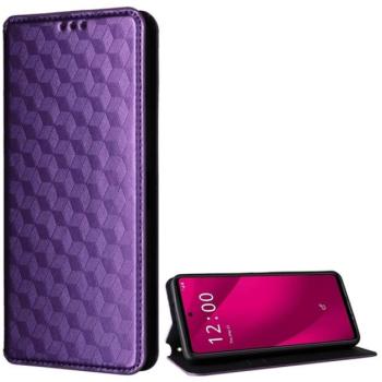 Tok álló, bőr hatású (FLIP, oldalra nyíló, asztali tartó, teljes 3D rombusz, prémium) LILA T Phone 2 Pro 5G kép