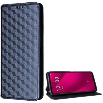 Tok álló, bőr hatású (FLIP, oldalra nyíló, asztali tartó, teljes 3D rombusz, prémium) SÖTÉTKÉK T Phone 2 Pro 5G kép