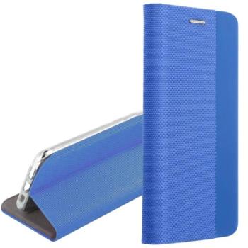 Tok álló, bőr hatású (FLIP, oldalra nyíló, asztali tartó, textil minta) VILÁGOSKÉK Samsung Galaxy A17 5G (SM-A176) kép