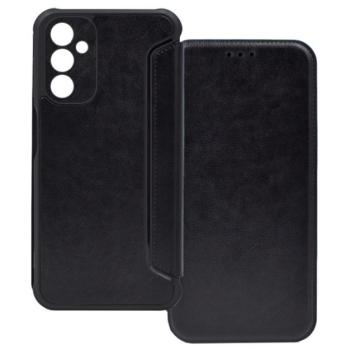 Tok álló, bőr hatású (FLIP, oldalra nyíló, légpárnás sarok, kamera védelem) FEKETE Samsung Galaxy A14 4G (SM-A145), Samsung Galaxy A14 5G (SM-A146) kép