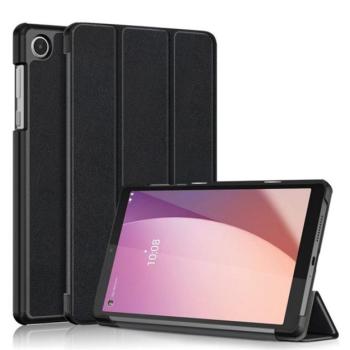 Tok álló, bőr hatású (FLIP, oldalra nyíló, TRIFOLD, asztali tartó) FEKETE Lenovo Tab M8 Gen4 (TB300X) LTE, Tab M8 Gen4 (TB300F) WIFI kép