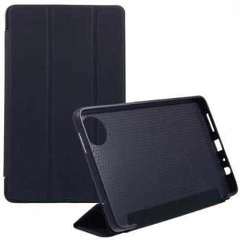Tok álló, bőr hatású (FLIP, oldalra nyíló, TRIFOLD, asztali tartó) FEKETE Xiaomi Redmi Pad SE 8.7 kép