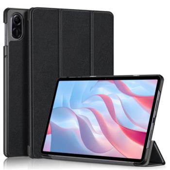 Tok álló, bőr hatású (FLIP, oldalra nyíló, TRIFOLD asztali tartó funkció) FEKETE Honor Pad X9 kép