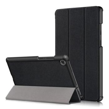 Tok álló, bőr hatású (FLIP, oldalra nyíló, TRIFOLD asztali tartó funkció) FEKETE Lenovo Tab M8 (TB-8505F) WIFI, Lenovo Tab M8 (TB-8505X) LTE kép