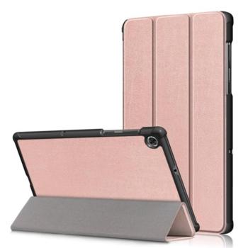 Tok álló, bőr hatású (FLIP, oldalra nyíló, TRIFOLD asztali tartó funkció) ROZÉARANY Lenovo Tab M10 Plus (TB-X606F) kép