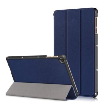Tok álló, bőr hatású (FLIP, oldalra nyíló, TRIFOLD asztali tartó funkció) SÖTÉTKÉK Honor Pad X8 kép