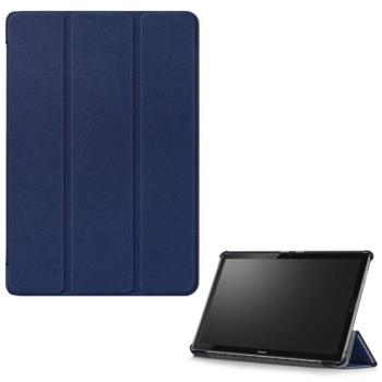 Tok álló, bőr hatású (FLIP, oldalra nyíló, TRIFOLD asztali tartó funkció) SÖTÉTKÉK Huawei MediaPad M5 10.8 LTE, Huawei MediaPad M5 10.8 WIFI kép