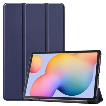 Tok álló, bőr hatású (FLIP, oldalra nyíló, TRIFOLD asztali tartó funkció) SÖTÉTKÉK Samsung Galaxy Tab S6 Lite 10.4 WIFI (SM-P610) 2020, Samsung Galaxy Tab S6 Lite 10.4 LTE (SM-P615) 2020, kép