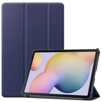 Tok álló, bőr hatású (FLIP, oldalra nyíló, TRIFOLD asztali tartó funkció) SÖTÉTKÉK Samsung Galaxy Tab S7 LTE 5G (SM-T876), Samsung Galaxy Tab S7 WIFI (SM-T870), Samsung Galaxy Tab S7 LTE ( kép