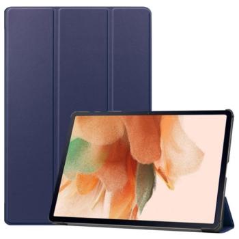 Tok álló, bőr hatású (FLIP, oldalra nyíló, TRIFOLD asztali tartó funkció) SÖTÉTKÉK Samsung Galaxy Tab S7 Plus WIFI (SM-T970), Samsung Galaxy Tab S7 FE WIFI 12.4 (SM-T733) kép