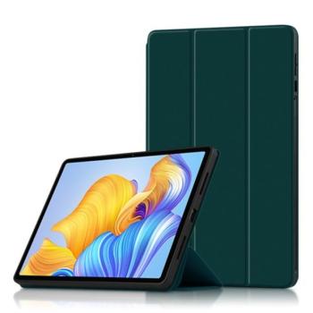 Tok álló, bőr hatású (FLIP, oldalra nyíló, TRIFOLD asztali tartó funkció) SÖTÉTZÖLD Honor Pad 8 kép