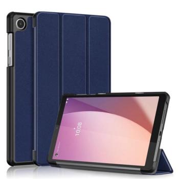 Tok álló, bőr hatású (FLIP, oldalra nyíló, TRIFOLD, asztali tartó) SÖTÉTKÉK Lenovo Tab M8 Gen4 (TB300X) LTE, Tab M8 Gen4 (TB300F) WIFI kép