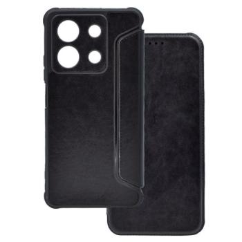 Tok álló, bőr hatású (FLIP, oldalra nyíló, ütésállóság, légpárnás sarok, kameravédő) FEKETE Xiaomi Redmi Note 13 5G kép