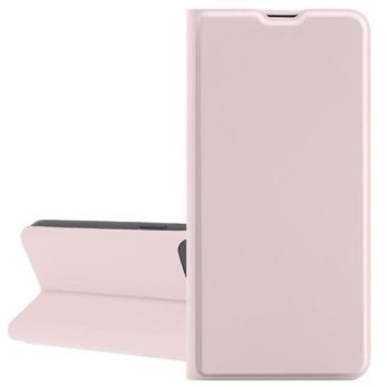 Tok álló, bőr hatású (FLIP, szilikon belső, oldalra nyíló, asztali tartó, kártyazseb) BABARÓZSASZÍN Apple iPhone 17 kép