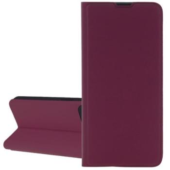 Tok álló, bőr hatású (FLIP, szilikon belső, oldalra nyíló, asztali tartó, kártyazseb) BORDÓ Apple iPhone 16e kép