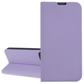 Tok álló, bőr hatású (FLIP, szilikon belső, oldalra nyíló, asztali tartó, kártyazseb) LILA Apple iPhone 16 Pro Max kép