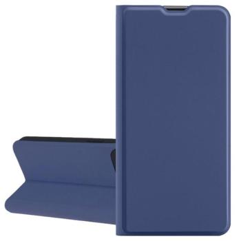 Tok álló, bőr hatású (FLIP, szilikon belső, oldalra nyíló, asztali tartó, kártyazseb) SÖTÉTKÉK Apple iPhone 17 Air kép