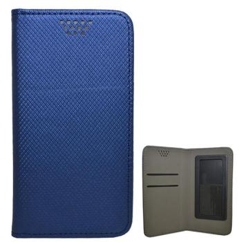 Tok álló, bőr hatású (oldalra nyíló, csúsztatható, öntapadós rögzítés, univerzális, 4-4.5&quot; méret, rombusz minta) KÉK Sony Xperia X Compact (F5321), LG K3 (K100), Lenovo B (A2016a kép