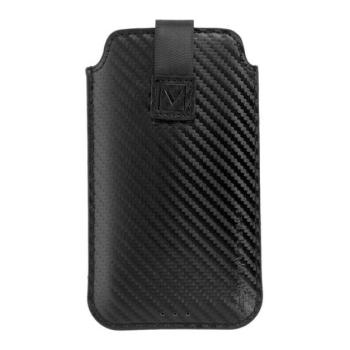 Tok álló, bőr hatású, POUCH (kihúzható, univerzális, XL méret, karbon minta) FEKETE Blackberry DTEK50 , HTC Desire 825, Honor 8, Huawei Y6 II Compact, Sony Xperia XZ (F8331), ZTE Blade V7 lit kép
