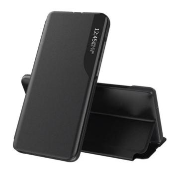 Tok álló, ECO bőr hatású (aktív FLIP, oldalra nyíló, asztali tartó, ablakos) FEKETE Samsung Galaxy S23 FE (SM-S711) kép