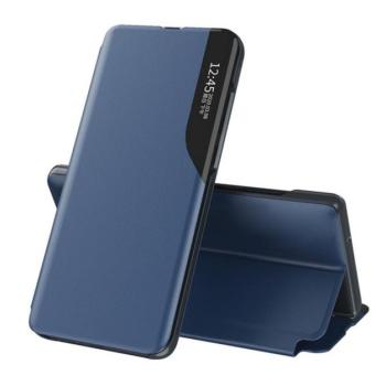 Tok álló, ECO bőr hatású (aktív FLIP, oldalra nyíló, asztali tartó, ablakos) SÖTÉTKÉK Samsung Galaxy S24 (SM-S921) kép