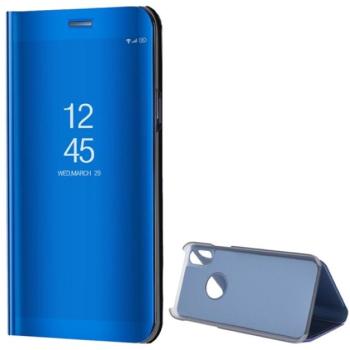 Tok álló (FLIP, oldalra nyíló, asztali tartó funkció, tükrös felület, Mirror View Case, logó kivágás) KÉK Apple iPhone XS 5.8, Apple iPhone X 5.8 kép