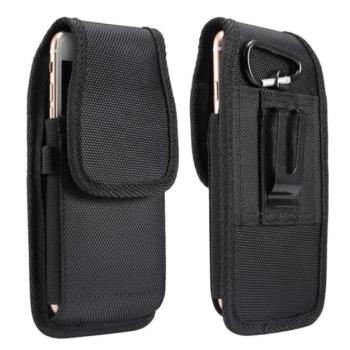 Tok álló, textil (derékra rögzíthető övtáska, tépőzáras, bankkártya tartó, vízálló, univerzális 5.7-6.3&quot; méret) FEKETE Blackberry DTEK50 , Vodafone Smart turbo 7 (VFD500), HTC O kép