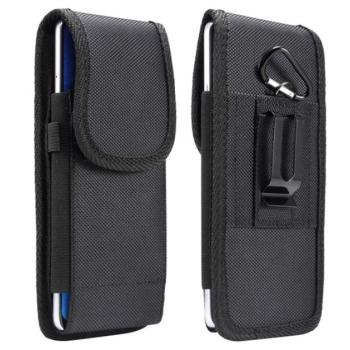 Tok álló, textil (derékra rögzíthető övtáska, tépőzáras, bankkártya tartó, vízálló, univerzális 6.4-6.9&quot;) FEKETE Apple iPhone 7 Plus 5.5, Blackberry DTEK50 , HTC Desire 825, Asus kép