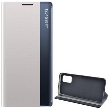 Tok álló, textil hatású (aktív FLIP, oldalra nyíló, asztali tartó funkció, Smart View Cover) EZÜST Samsung Galaxy A32 5G (SM-A326) kép
