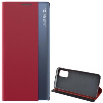Tok álló, textil hatású (aktív FLIP, oldalra nyíló, asztali tartó funkció, Smart View Cover) PIROS Samsung Galaxy A32 5G (SM-A326) kép