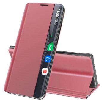 Tok álló, textil hatású (aktív FLIP, oldalra nyíló, asztali tartó funkció, Smart View Cover) RÓZSASZÍN Samsung Galaxy M31s (SM-M317F) kép