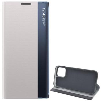 Tok álló, textil hatású (aktív FLIP, oldalra nyíló, asztali tartó funkció, Smart View Cover) SZÜRKE Apple iPhone 12 mini kép