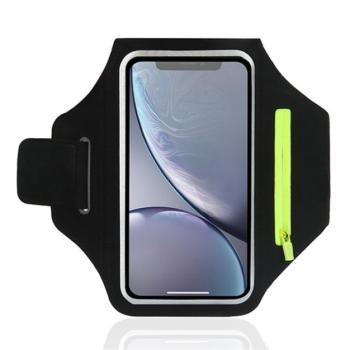 Tok álló (univerzális, karpánt, SPORT, 6.5&quot; méret + bankkártya tartó) FEKETE Blackberry DTEK50 , Vodafone Smart turbo 7 (VFD500), HTC One S9, Honor 8, Huawei Y6 II Compact, Sony Xperia XZ kép