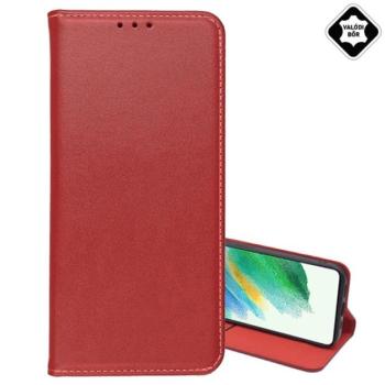 Tok álló, valódi bőr (FLIP, oldalra nyíló, asztali tartó) BORDÓ Apple iPhone 16 Plus kép