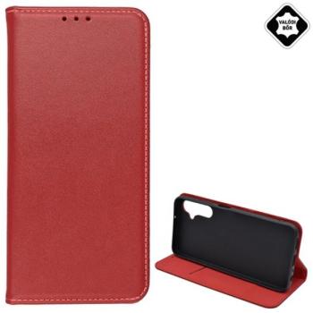 Tok álló, valódi bőr (FLIP, oldalra nyíló, asztali tartó) BORDÓ Samsung Galaxy A05s (SM-A057F) kép
