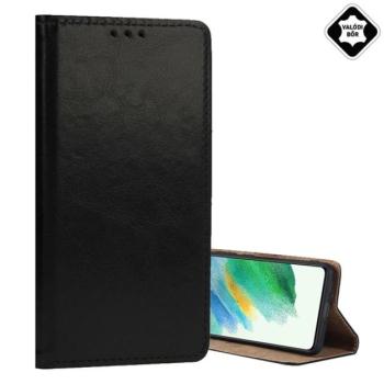 Tok álló, valódi bőr (FLIP, oldalra nyíló, asztali tartó) FEKETE Apple iPhone 16 Pro Max kép
