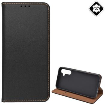 Tok álló, valódi bőr (FLIP, oldalra nyíló, asztali tartó) FEKETE Samsung Galaxy A15 (SM-A155), Galaxy A15 5G (SM-A156) kép