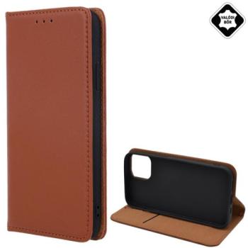 Tok álló, valódi bőr (FLIP, oldalra nyíló, asztali tartó funkció) BARNA Apple iPhone 14 Plus kép