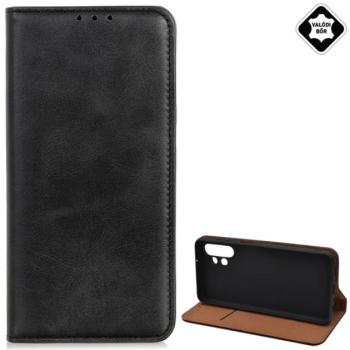 Tok álló, valódi bőr (FLIP, oldalra nyíló, asztali tartó funkció) FEKETE Samsung Galaxy A13 4G (SM-A135F / A137F) kép