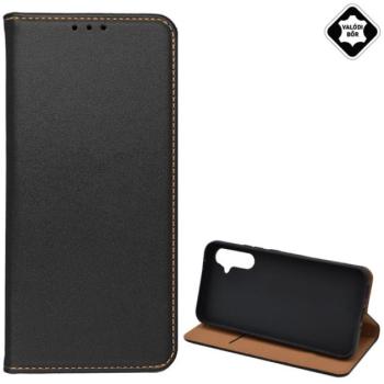 Tok álló, valódi bőr (FLIP, oldalra nyíló, asztali tartó funkció) FEKETE Samsung Galaxy A34 5G (SM-A346) kép