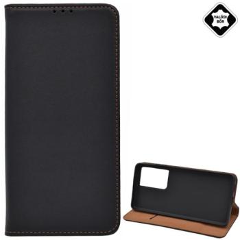 Tok álló, valódi bőr (FLIP, oldalra nyíló, asztali tartó funkció) FEKETE Samsung Galaxy S21 Ultra (SM-G998) 5G kép