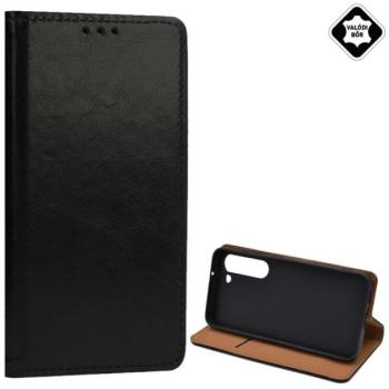 Tok álló, valódi bőr (FLIP, oldalra nyíló, asztali tartó funkció) FEKETE Samsung Galaxy S23 (SM-S911) kép