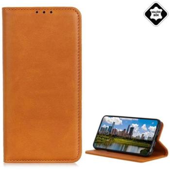 Tok álló, valódi bőr (FLIP, oldalra nyíló, asztali tartó, prémium) NARANCSSÁRGA Honor Magic6 Lite 5G kép