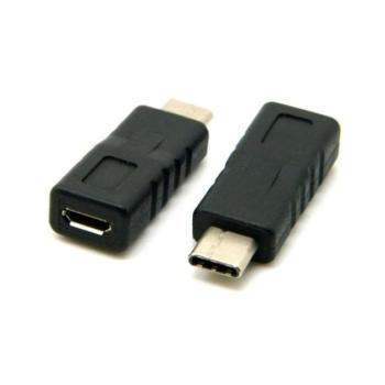 Töltő adapter (microUSB aljzat - Type-C) FEKETE Asus Zenfone 3 5.5 (ZE552KL), Honor 8, Sony Xperia X Compact (F5321), Sony Xperia XZ (F8331), LG V20 (H990), Huawei Nova, Blackberry DTEK60, Google Pi kép